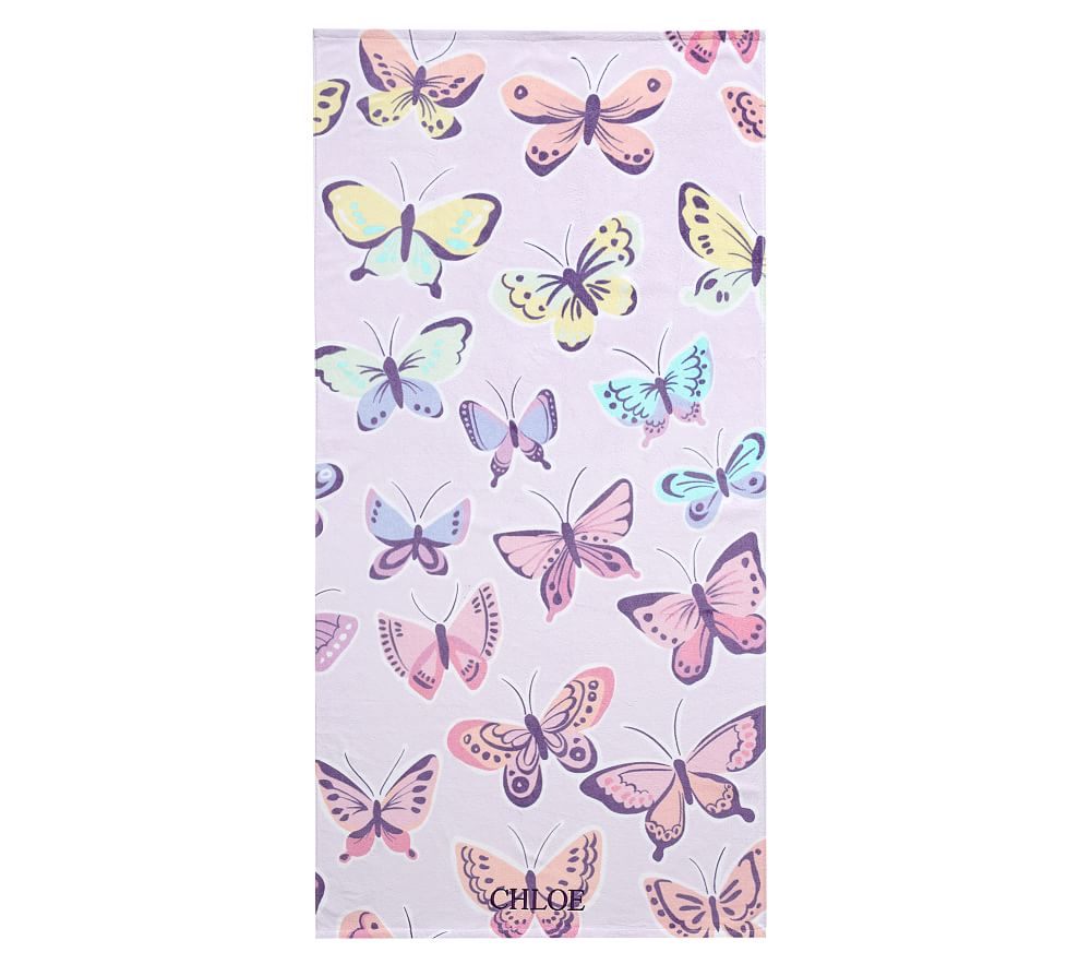 Rainbow Butterfly Kids Beach Towel